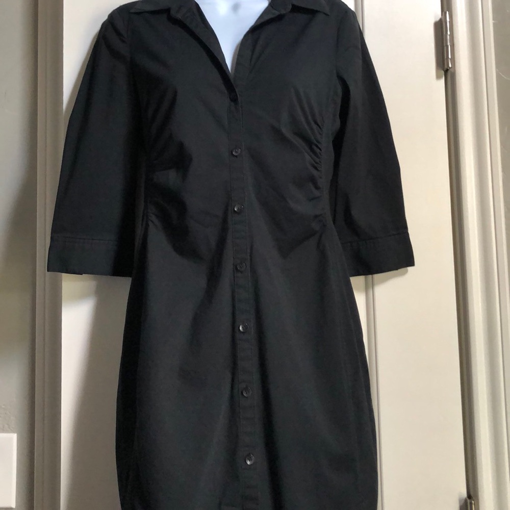 A silk long black dress